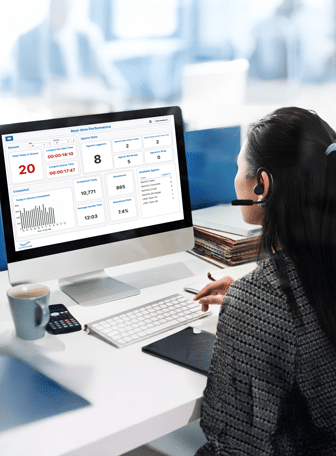 AR-RealTimePerformance-Dashboard-250617 Contact Center Agent chatting with a Customer
